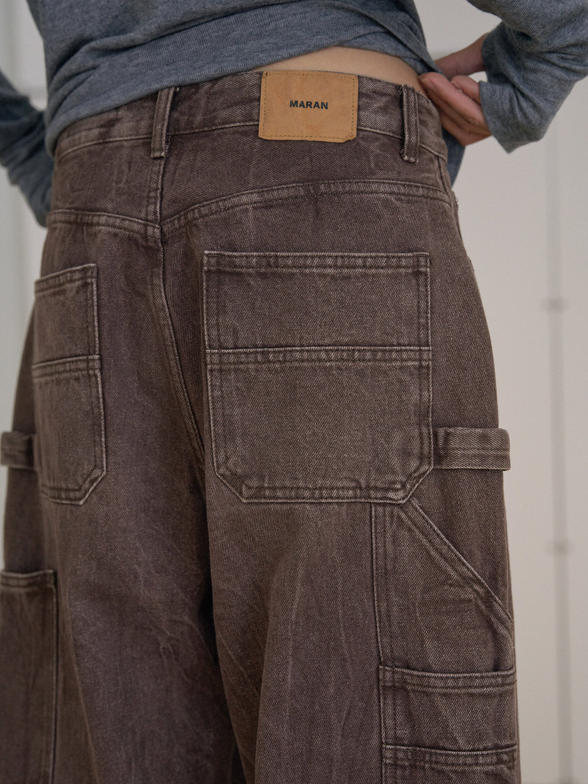 Brown Crack Work Pants - Brown 12