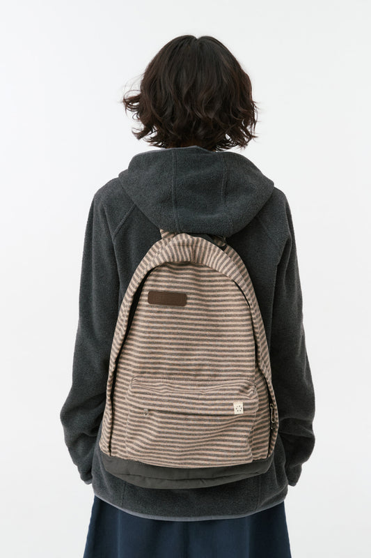 JERSEY STRIPE BACKPACK, BROWN