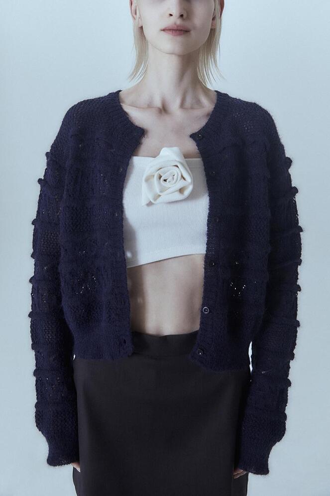 【MORE THAN YESTERDAY】Rose Brooch Crop Top