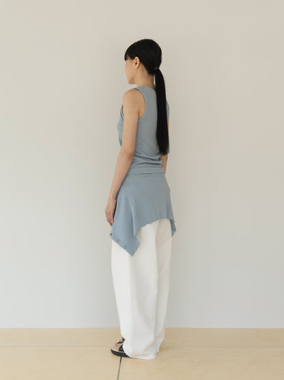 【MARAN】Mei Ribbed Sleeveles-BLUE