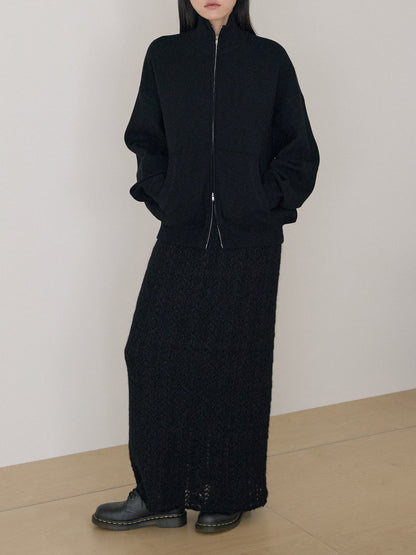 Ray Zip-up Cardigan - Black 3