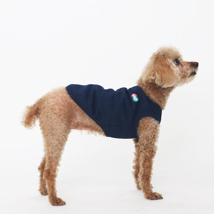 Sleeveless sweatshirt -navy 