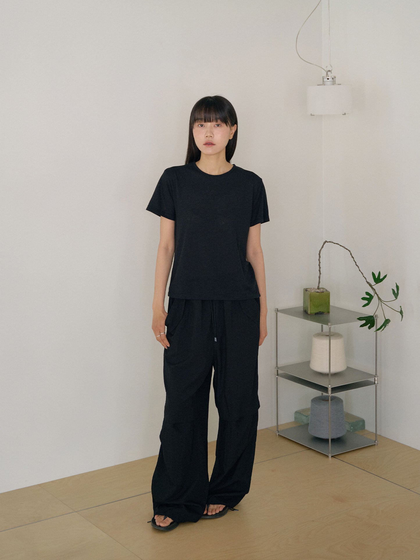 Linen Basic Short Sleeve - Black