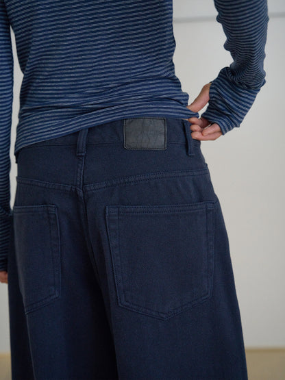 MARAN Cotton Twill Curved Pants - Navy 商品画像19/21
