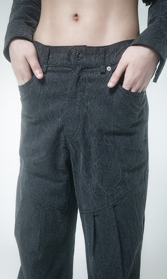 【Reculer レキュリー】Wrinkle Skirt pants Charcoal