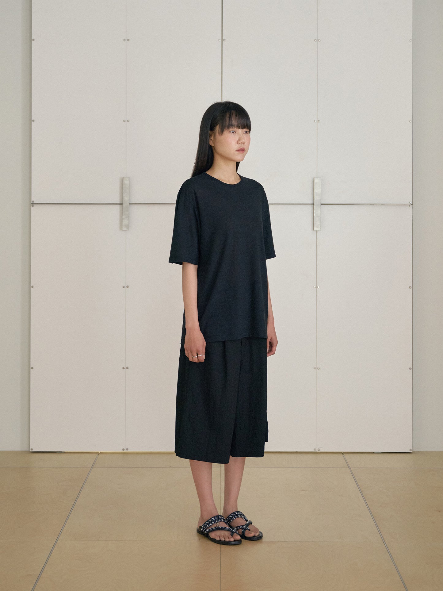 Linen Loose Short Sleeve - Black