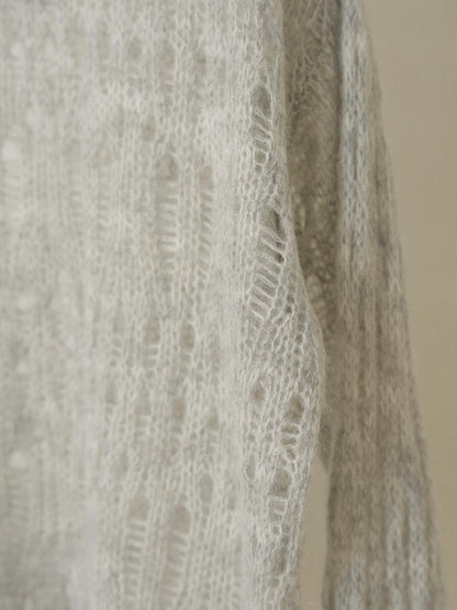Mohair Punching Pullover - Gray