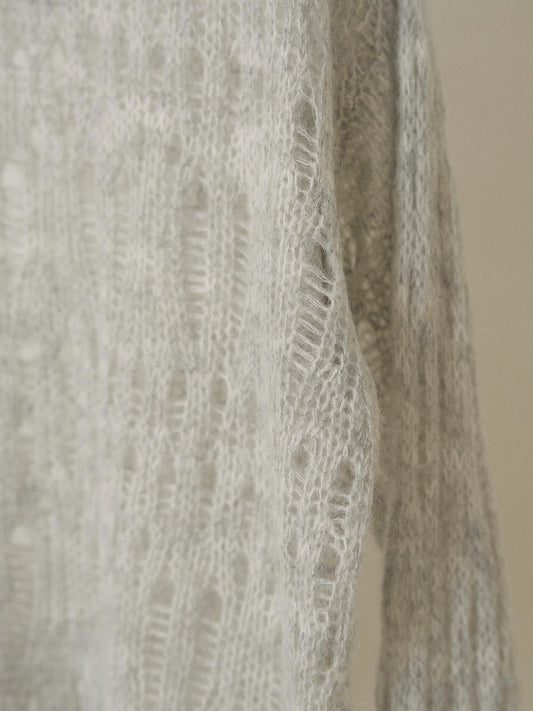 Mohair Punching Pullover - Gray