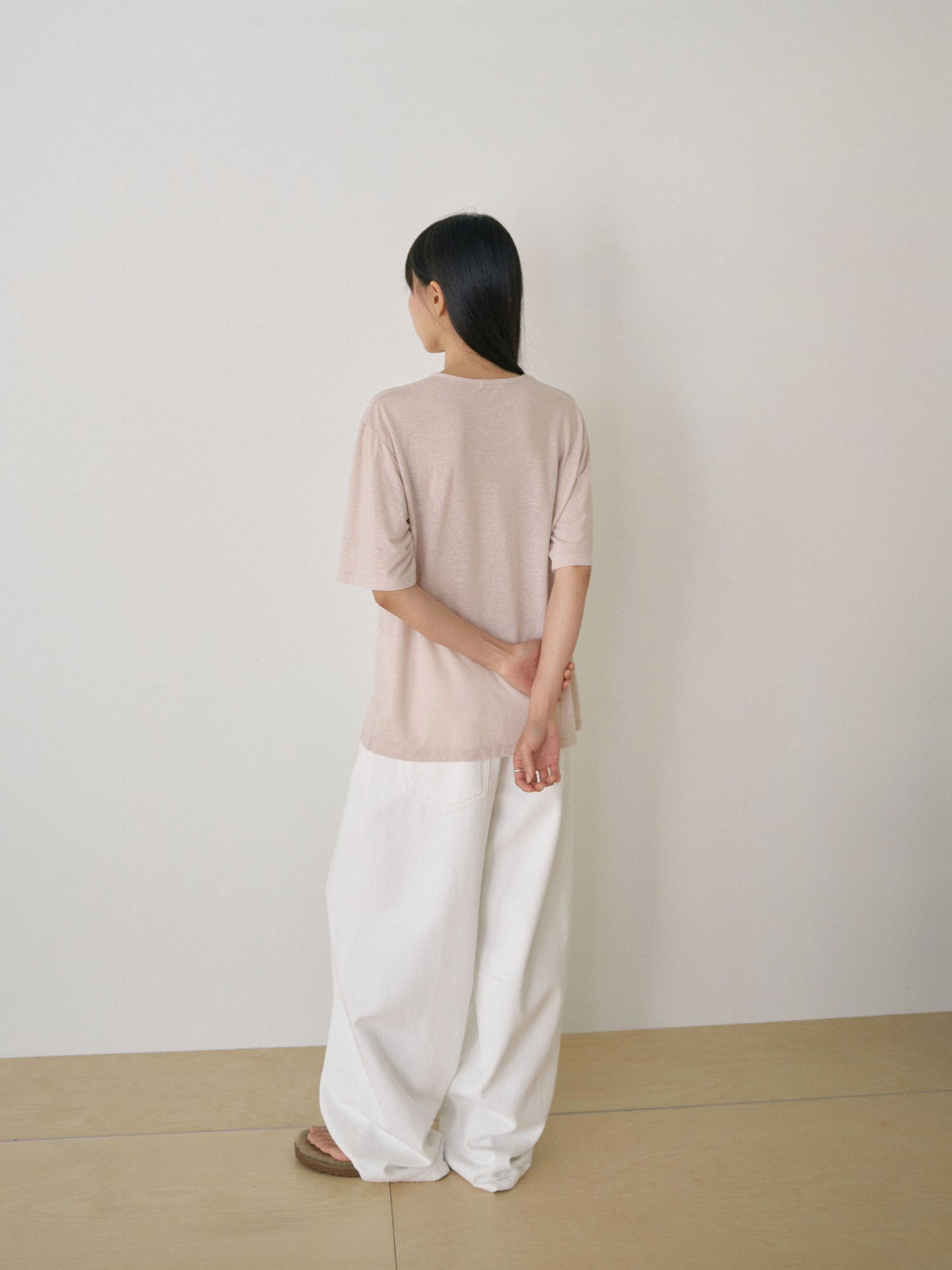 Linen Loose Short Sleeve - Beige