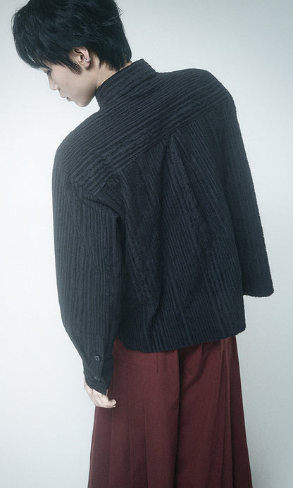 Reculer Cut-off cotton linen shirt(ブラック) 商品画像2/6