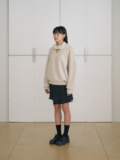 MARAN Cashmere Square Scarf - Oatmeal 商品画像15/21