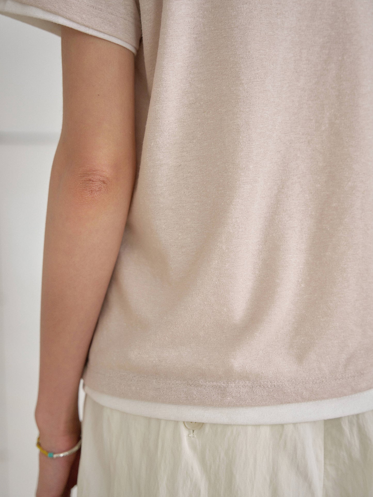 Linen Basic Short Sleeve - Beige