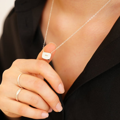 [SUMMER TAG SOL] HOLD BUTTON 925 SILVER NECKLACE