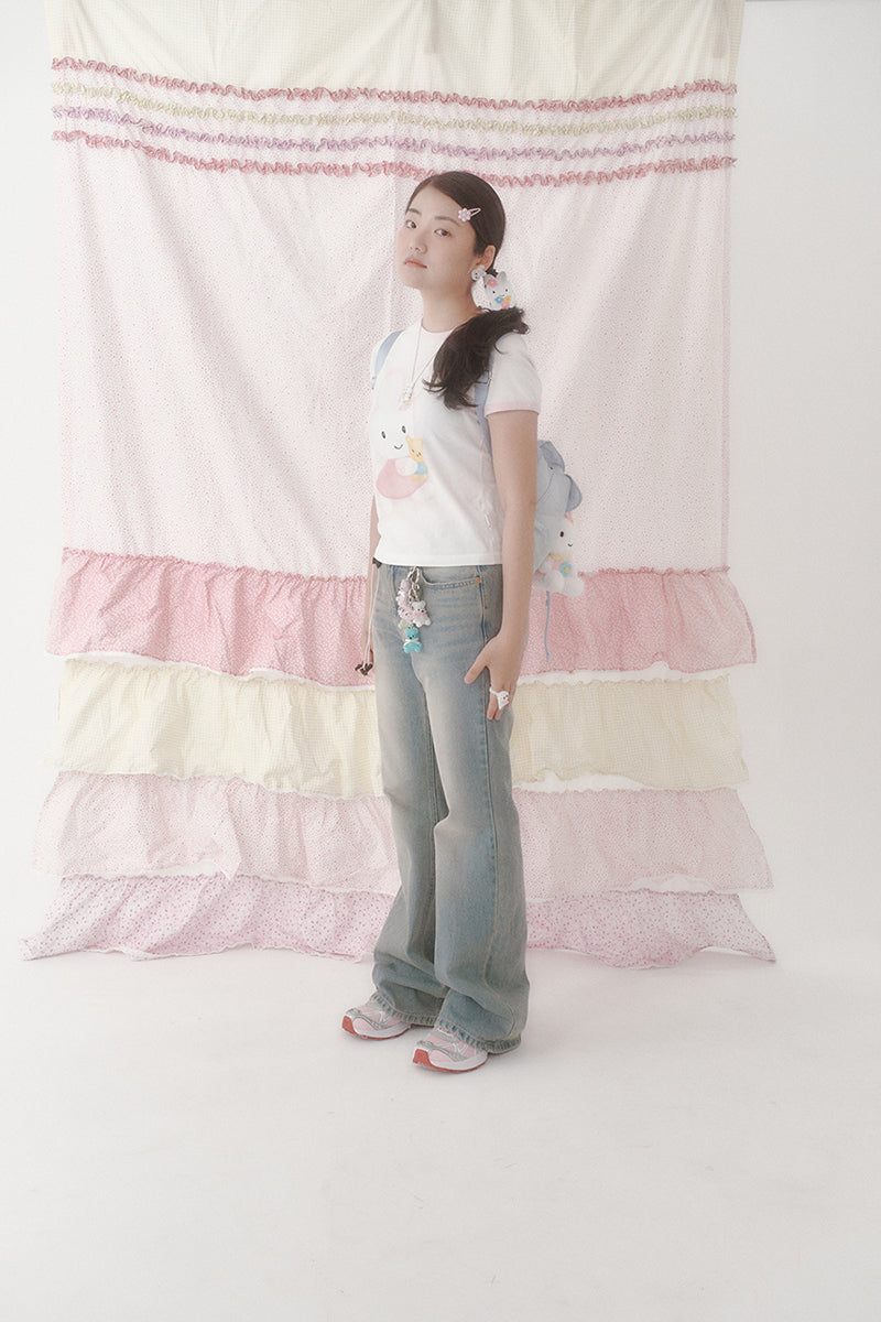 [X YOUNGART] KIDDY Hugs JINI Dot Ringer T-shirt