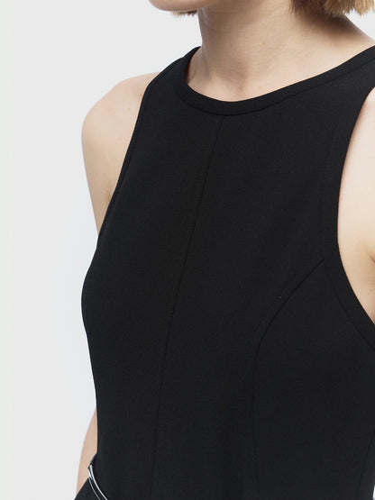 [ARIK.] [24SS] MIRA panel flare sleeveless top Black