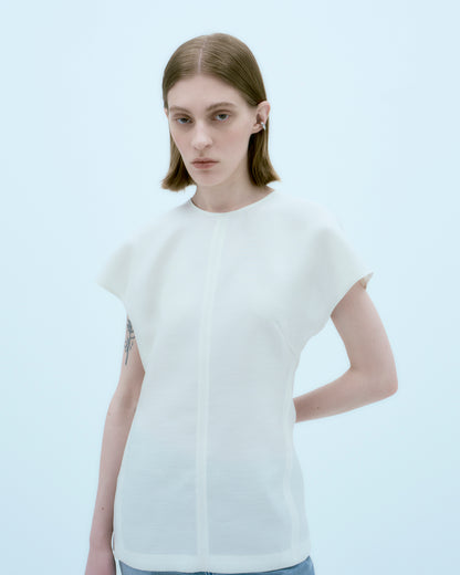 [ARIK.] [25SS] AIN silk blouse top Ivory