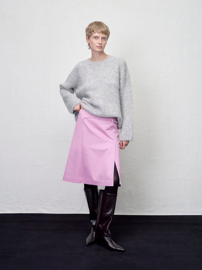 [ARIK. Arik AW] Fulu slit midi skirt Orchid Pink