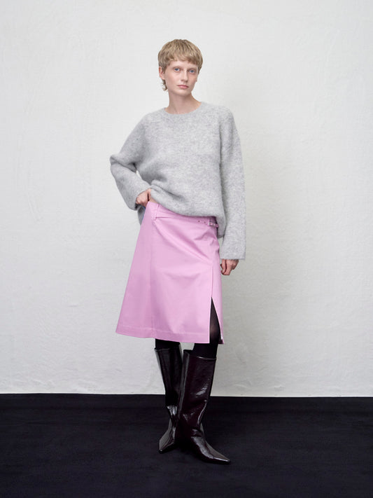 [ARIK. Arik AW] Fulu slit midi skirt Orchid Pink