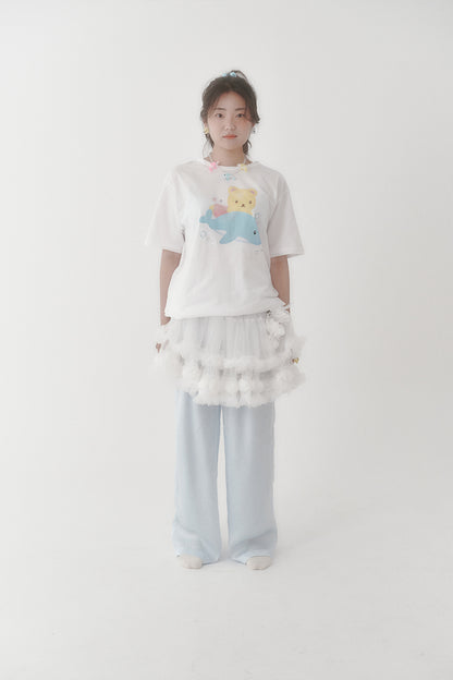 [X YOUNGART] JINI's Dolphin Ride Cubic T-shirt