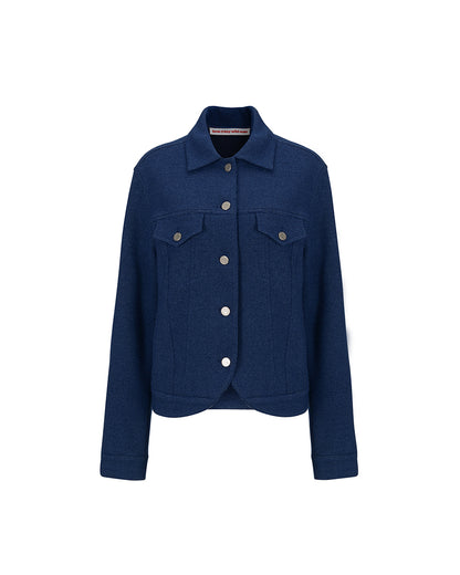 ROUNDED TRUCKER JACKET Blue