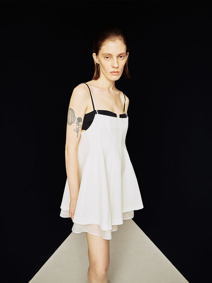 [ARIK.] [24SS] PISCES Layered panel sleeveless dress top Ivory