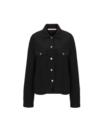 ROUNDED TRUCKER JACKET Black