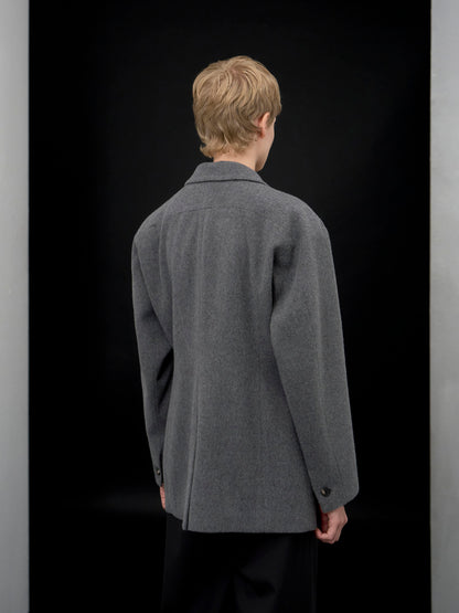 【ARIK. アリク AW】Sagit wool volume jacket Melange grey