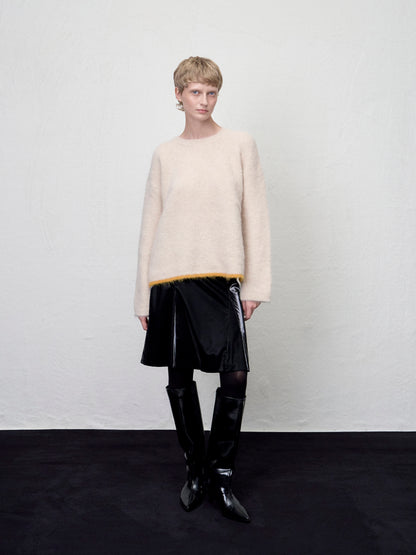 [ARIK. Arik AW] Shaula boxy alpaca knit jumper Butter Cream