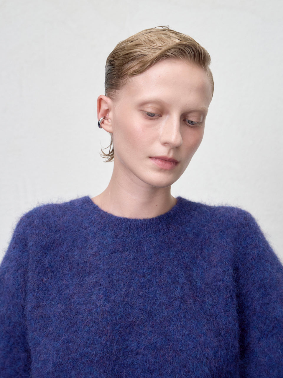 【ARIK. アリク AW】Shaula boxy alpaca knit jumper Violet Blue