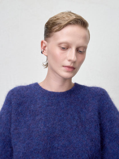 [ARIK. Arik AW] Shaula boxy alpaca knit jumper Violet Blue