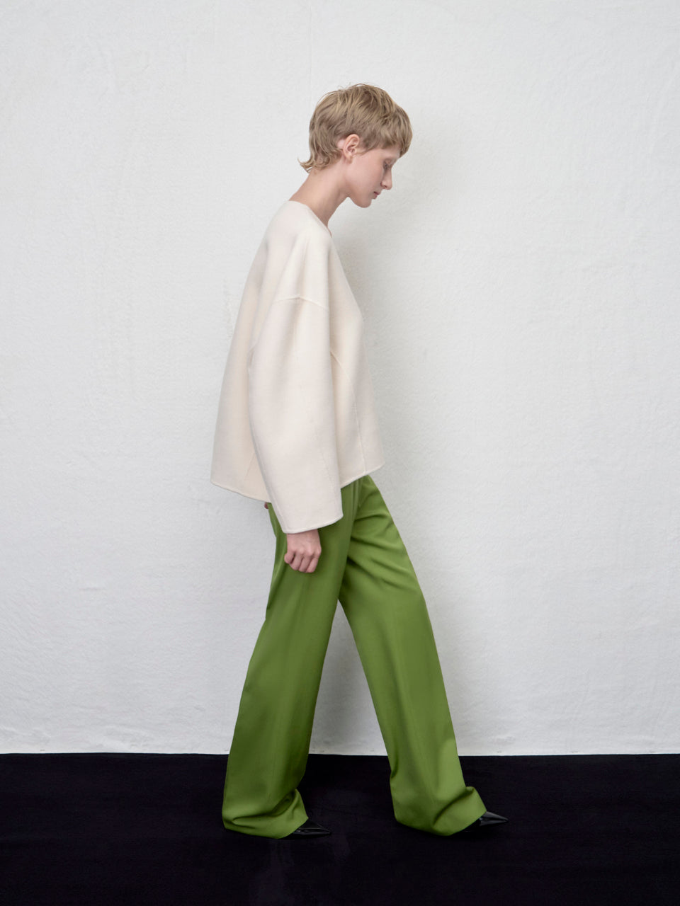 【ARIK. アリク AW】Rigil panel straight pants Grass green