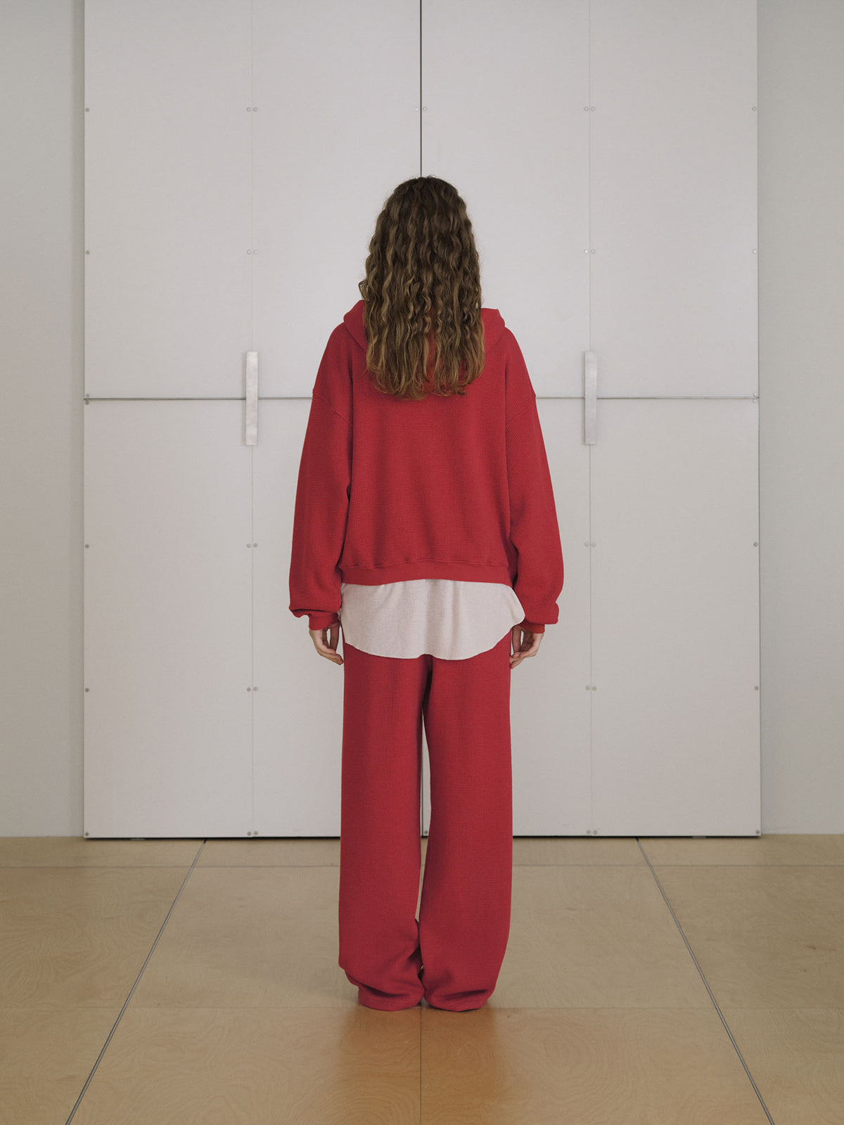 Current Waffle Hoodie Zip-up - Red 8