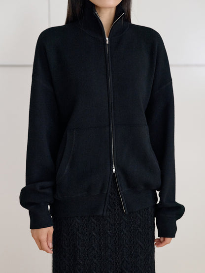 Ray Zip-up Cardigan - Black 10