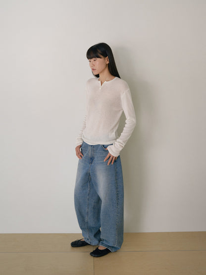 Tapered Denim Pants - Indigo 11