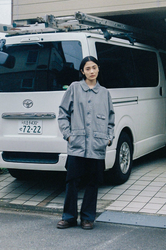 [9/10予約配送] TWO WAY ASYMMETRIC JERSEY SKIRT, GRAY