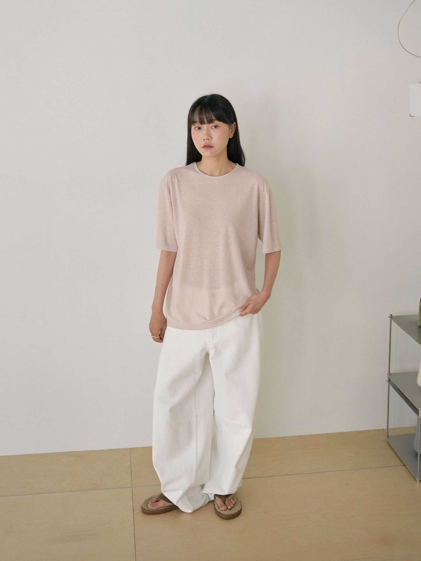 Linen Loose Short Sleeve - Beige