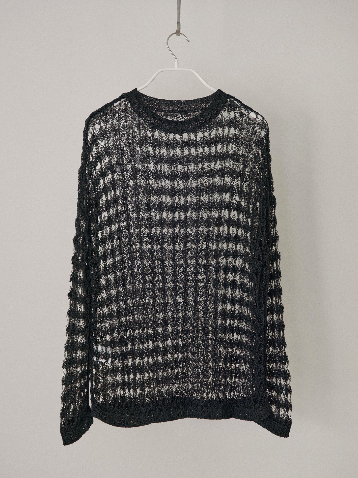 Net Round Pullover - Black