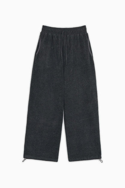 SIGNATURE EMBROIDERY FLEECE PANTS, CHARCOAL