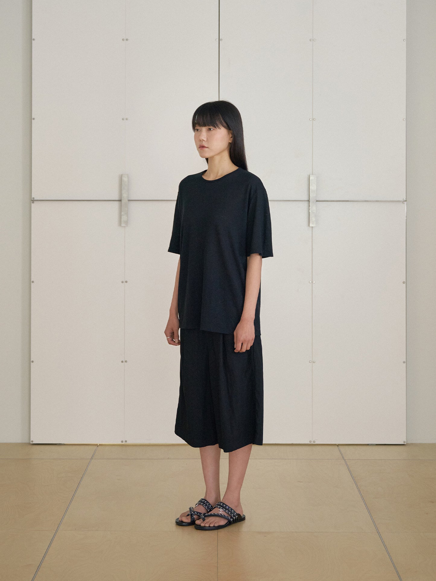 Linen Loose Short Sleeve - Black