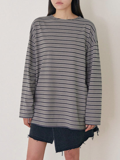 Bridge Boat Neck Long Sleeve - Charcoal 1