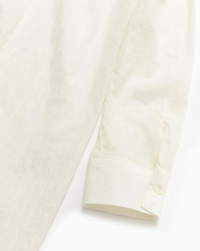 [MORE THAN YESTERDAY] Unbalanced Sheer Long Shirt with Mini Pocket Bag