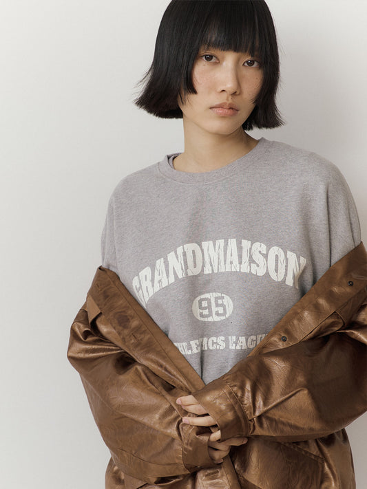 Crack Lettering Sweatshirt - Gray