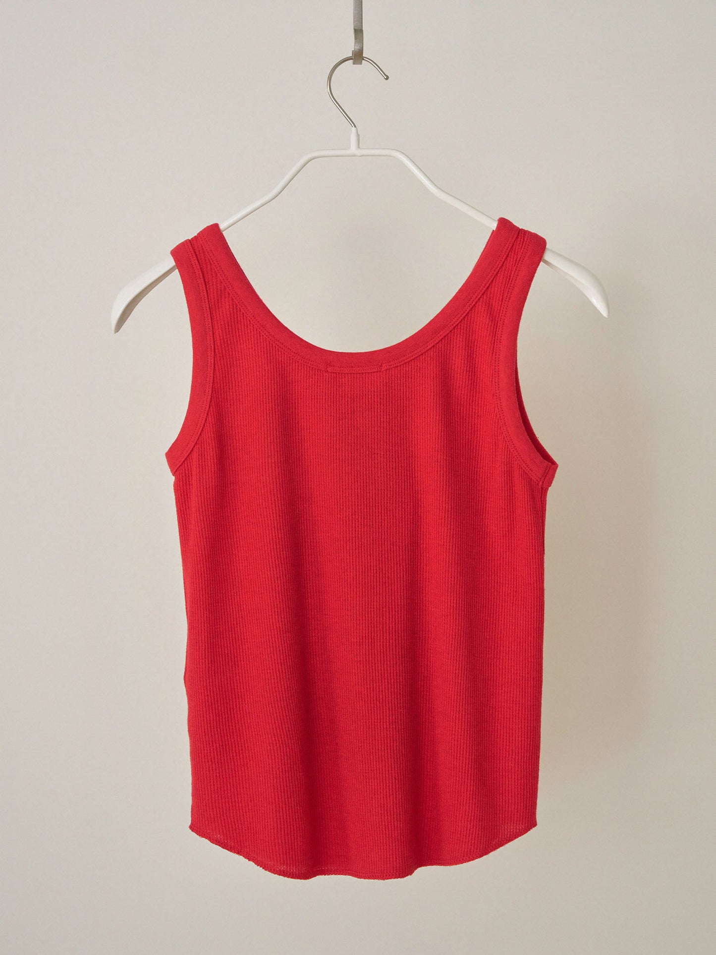 Waffle Button Sleeveless - Red