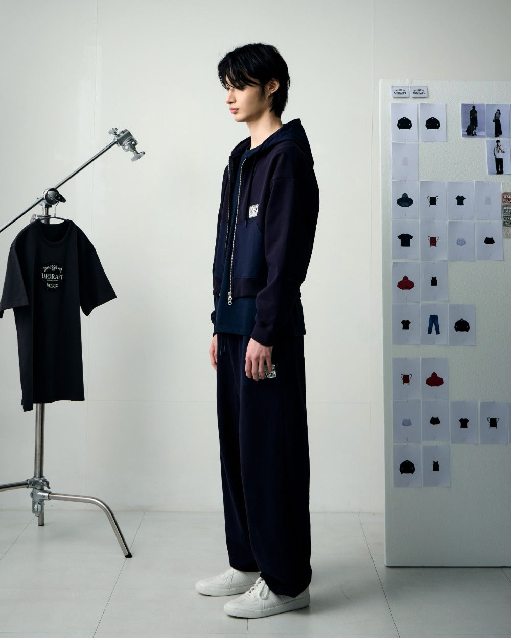 PATCH POCKET COTTON MAN SWEAT PANTS -NAVY