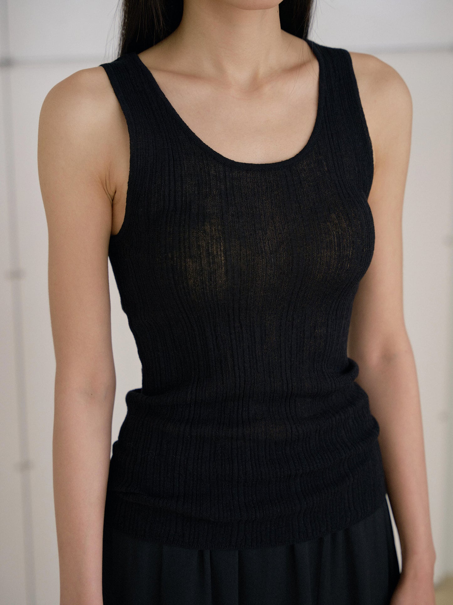 Multi Rib Sleeveless - Black