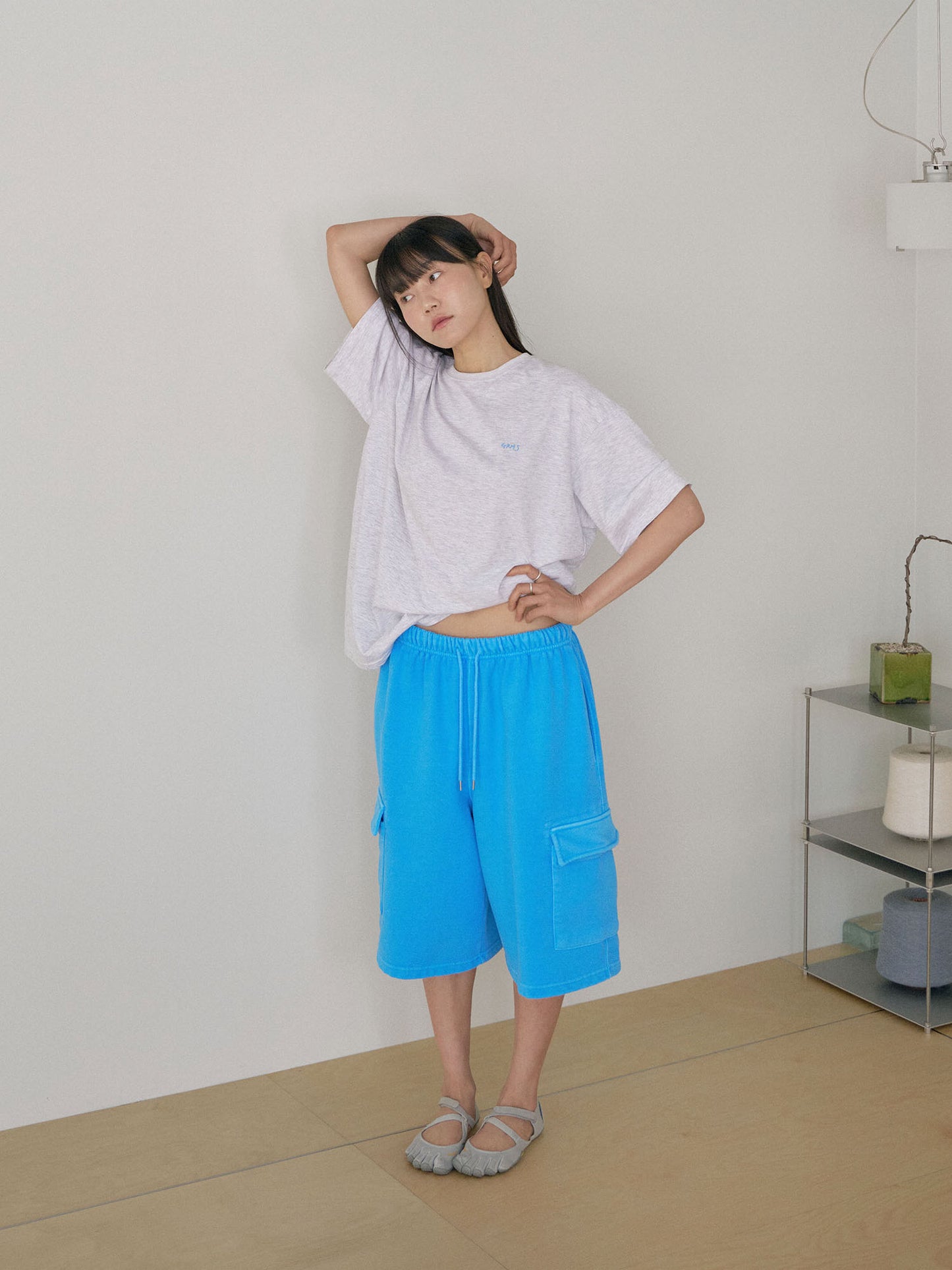 Dot Printing Short Sleeve - Light Gray