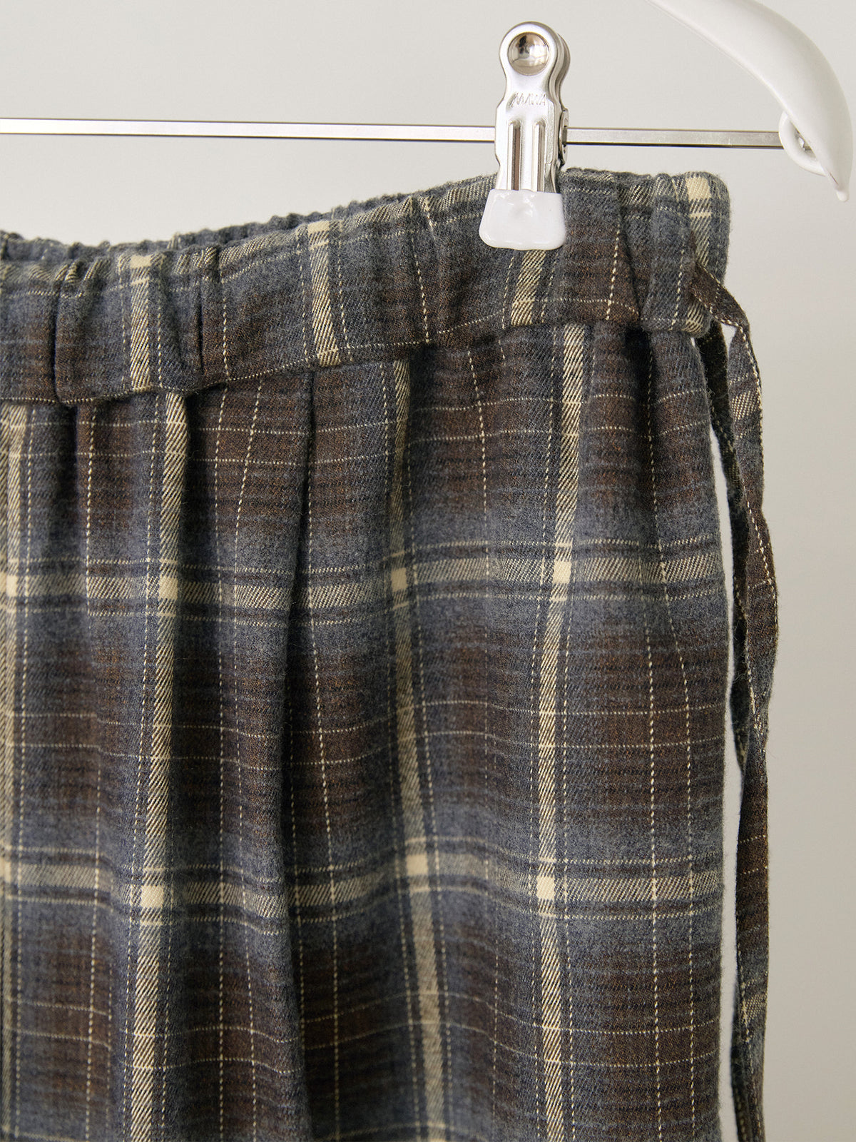 Side String Check Pants - Khaki 11