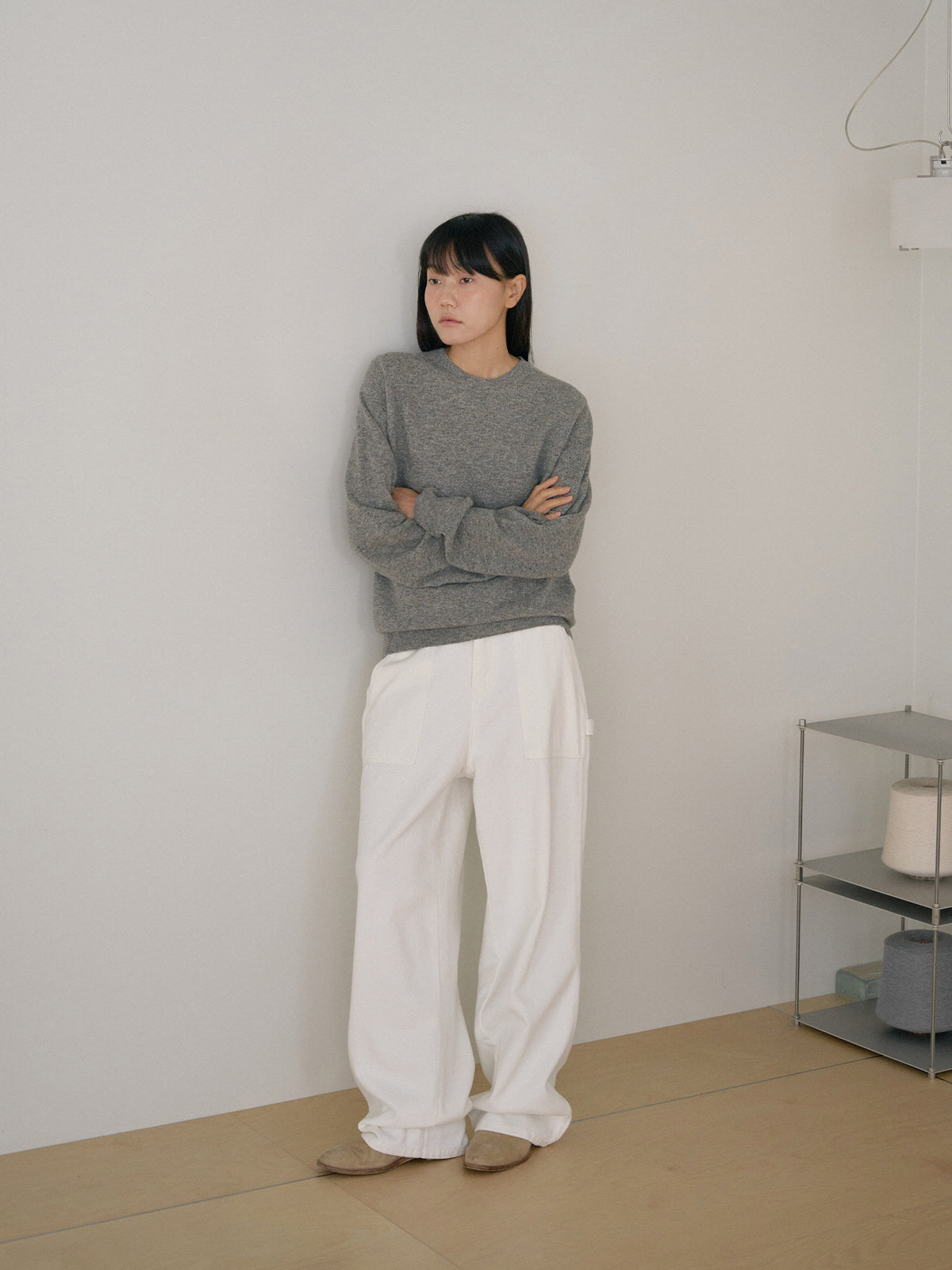 Cashmere Round Pullover - Gray 4