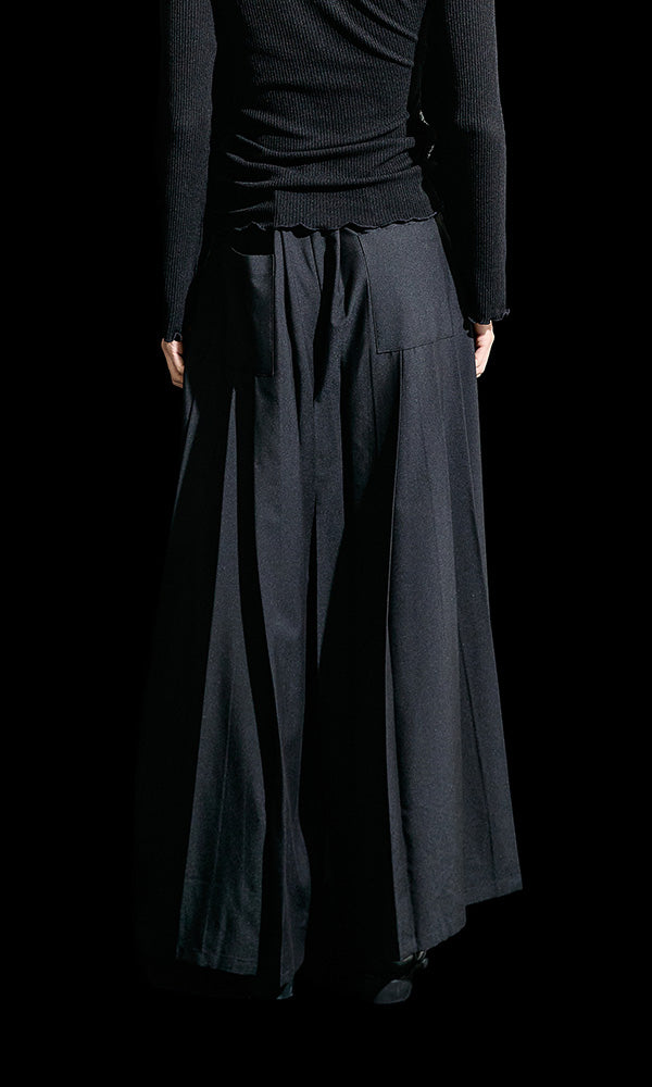 【Reculer レキュリー】Wide pleated pants Black