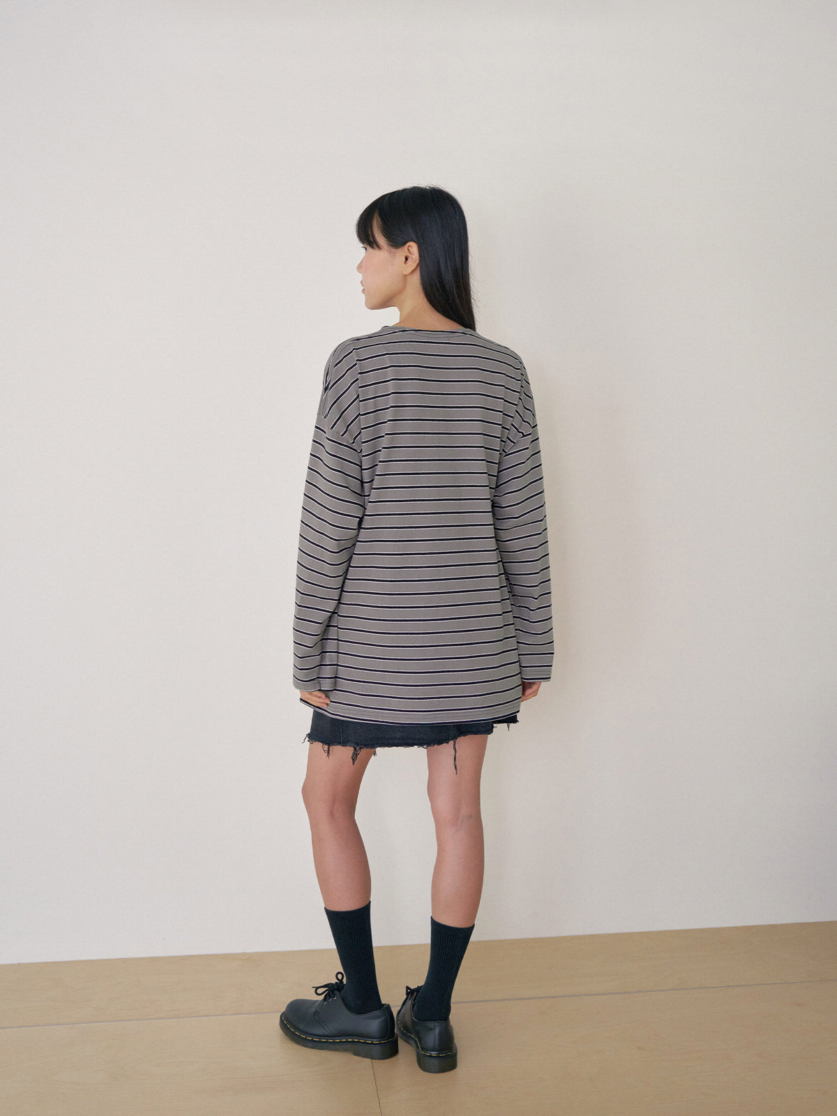 Bridge Boat Neck Long Sleeve - Charcoal 3